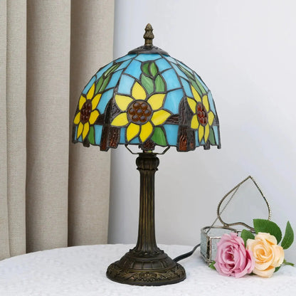 8inch Small Tiffany Table Lamps Stained Glass Garden Sunflower Desk Light Classical Tiffany Lamp