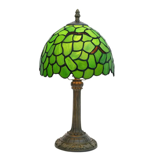 8inch Small Tiffany Table Lamps Stained Glass Green Leaf Bedside Light Classical Tiffany Lamp