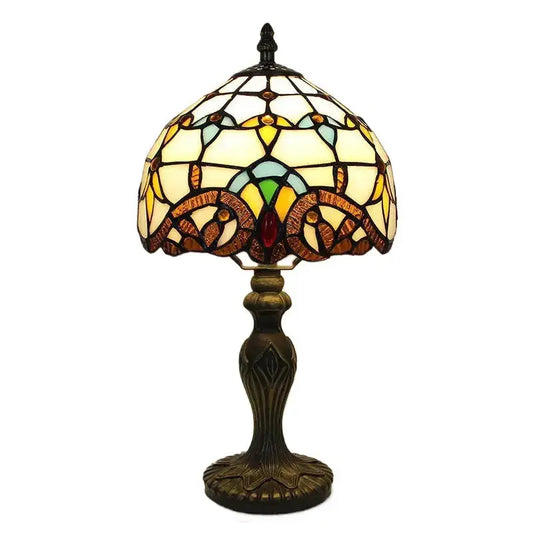 8inch Retro Desk Lamp Stained Glass Baroque Lampshade Tiffany Table Light Classical Tiffany Lamp