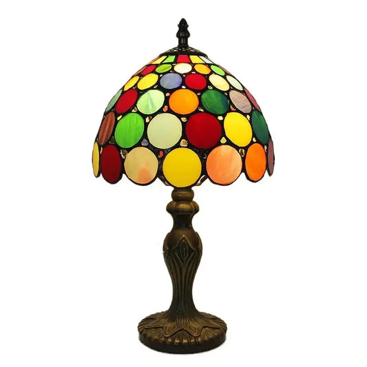 8inch Retro Stained Glass Bohemia Floral Lampshade Tiffany Antique Table Lamps Classical Tiffany Lamp