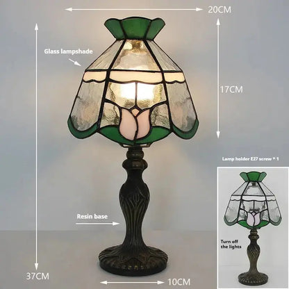 8inch Retro Stained Glass Crown Rose Lampshade Tiffany Desk Lamps for Sale Classical Tiffany Lamp
