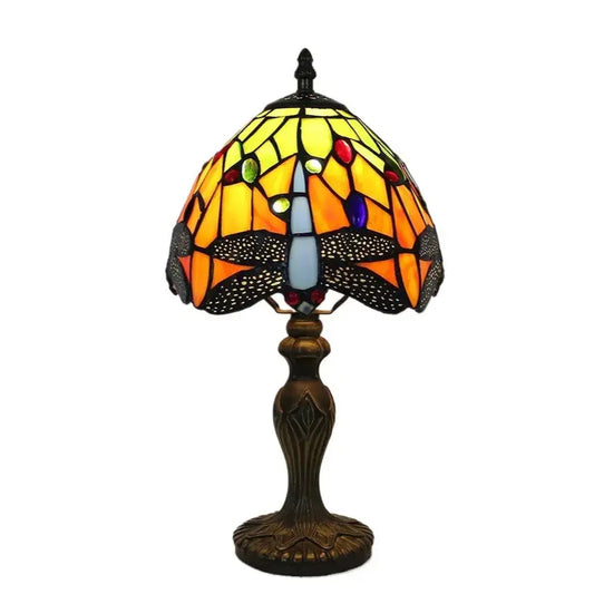 8inch Stained Glass Lampshade Small Tiffany Dragonfly Lamp Antique Table Light Classical Tiffany Lamp
