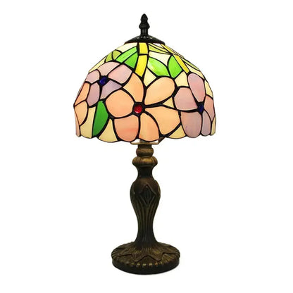 8inch Retro Stained Glass Flower Floral Lampshade Tiffany Table Lamp Classical Tiffany Lamp