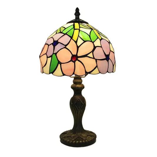 8inch Retro Stained Glass Flower Floral Lampshade Tiffany Table Lamp Classical Tiffany Lamp