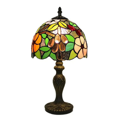 8inch Stained Glass Desk Light Grapes Flower Lampshade Tiffany Antique Lamps for Sale Classical Tiffany Lamp