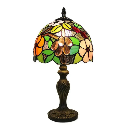 8inch Stained Glass Desk Light Grapes Flower Lampshade Tiffany Antique Lamps for Sale Classical Tiffany Lamp