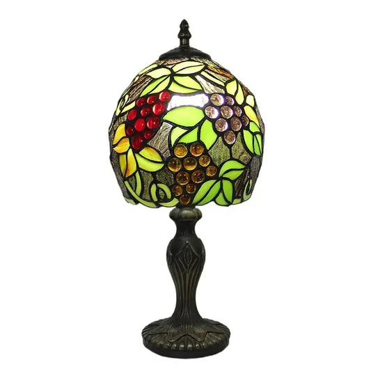 8inch Retro Stained Glass Grapes Flower Floral Lampshade Mini Tiffany Lamp Table Light Classical Tiffany Lamp