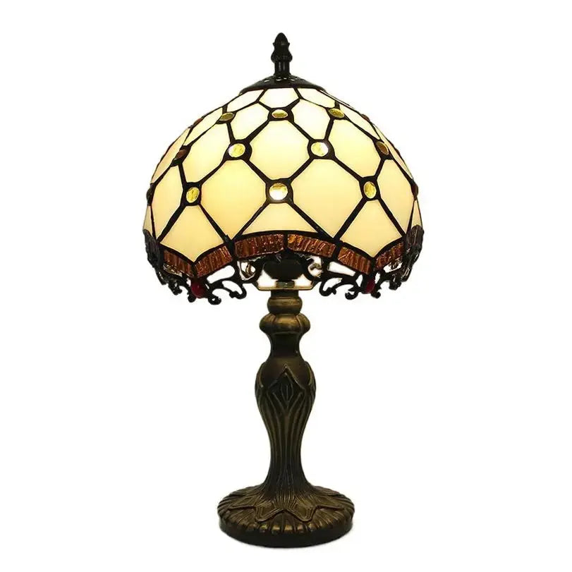 8inch Retro Stained Glass Pearl Dragon Tail Lampshade Antique Tiffany Table Lamp Classical Tiffany Lamp
