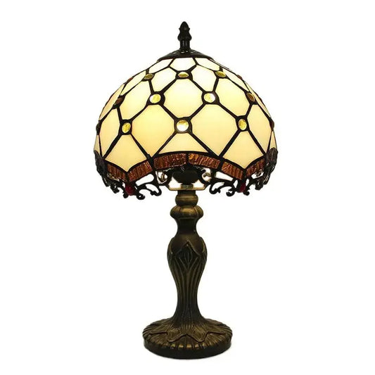 8inch Retro Stained Glass Pearl Dragon Tail Lampshade Antique Tiffany Table Lamp Classical Tiffany Lamp