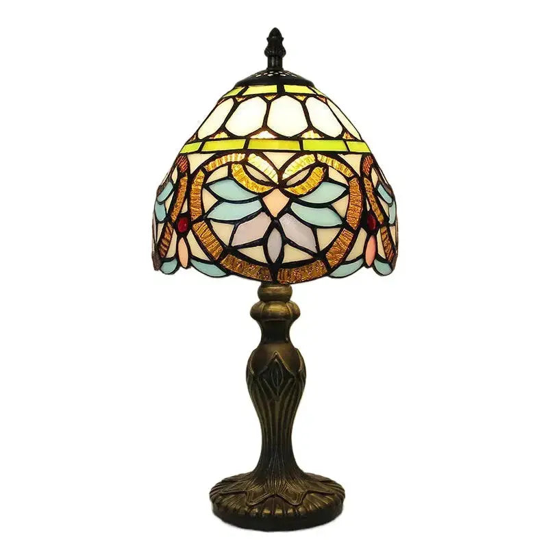 8inch Retro Stained Glass Baroque Lampshade Vintage Tiffany Style Lamps Table Light Classical Tiffany Lamp