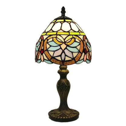 8inch Retro Stained Glass Baroque Lampshade Vintage Tiffany Style Lamps Table Light Classical Tiffany Lamp