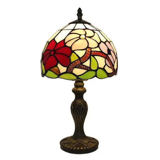 8inch Retro Desk Light Stained Glass Flowers Lampshade Antique Tiffany Style Lamp Classical Tiffany Lamp