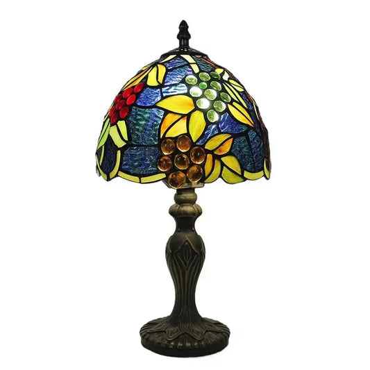 8inch Retro Stained Glass Grapes Lampshade Tiffany Style Desk Lamps Classical Tiffany Lamp