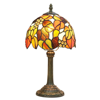 8inch Small Tiffany Lamp Stained Glass Maple Leaf Lampshade Retro Table Lamp Classical Tiffany Lamp