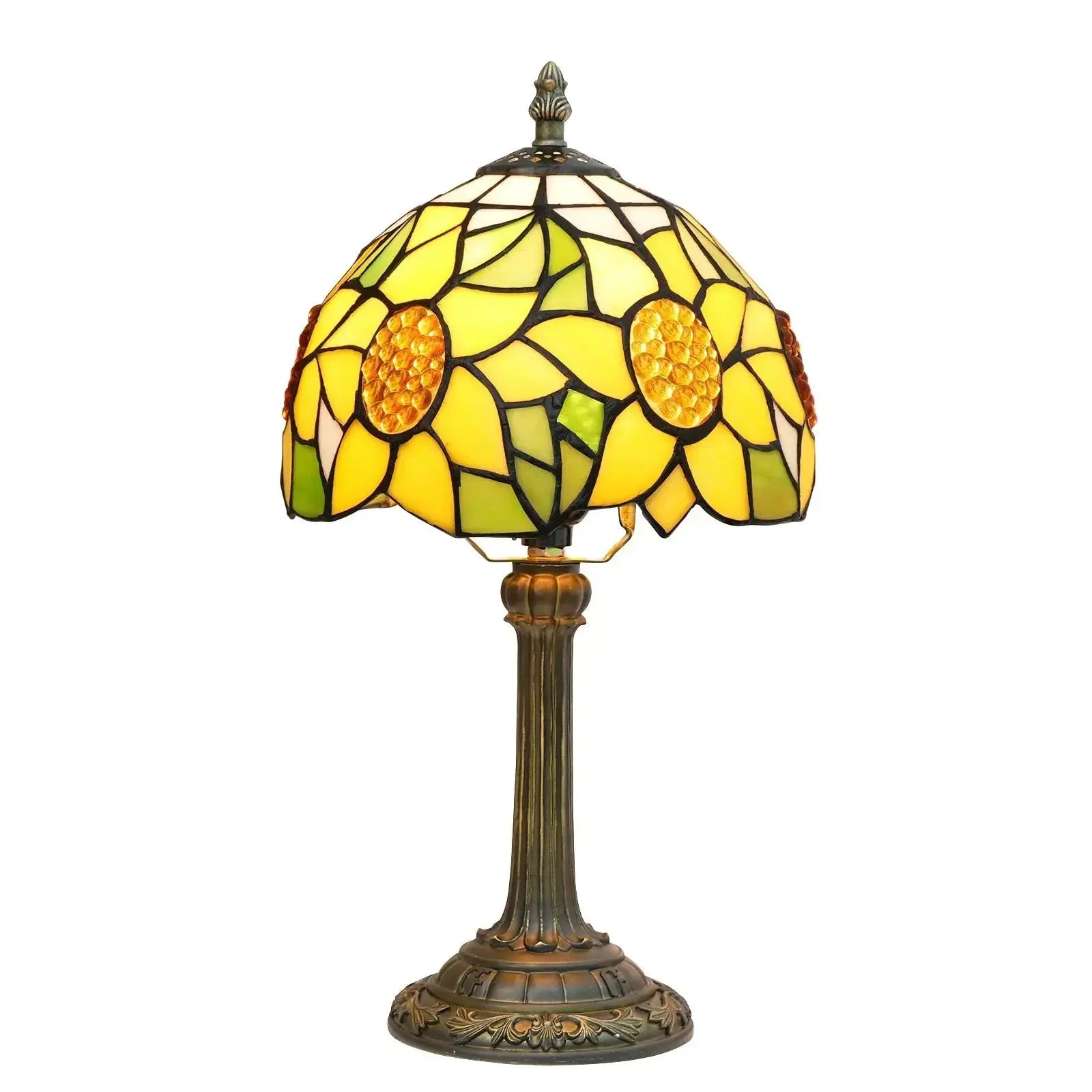8inch Small Tiffany Table Lamps Tiffany Stained Glass Sunflower Lampshade Bedside Light Classical Tiffany Lamp