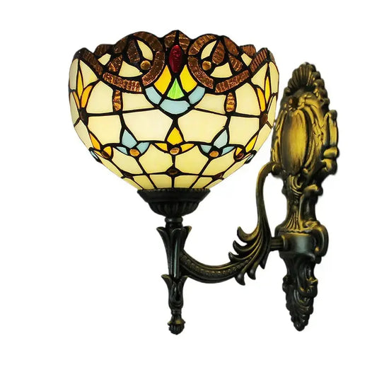 8inch Stained Glass Baroque Lampshade Tiffany Style Wall Lamps Sconce Classical Tiffany Lamp