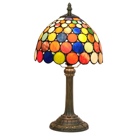 8inch Stained Glass Dazzling Round Lampshade Small Tiffany Table Lamps Classical Tiffany Lamp