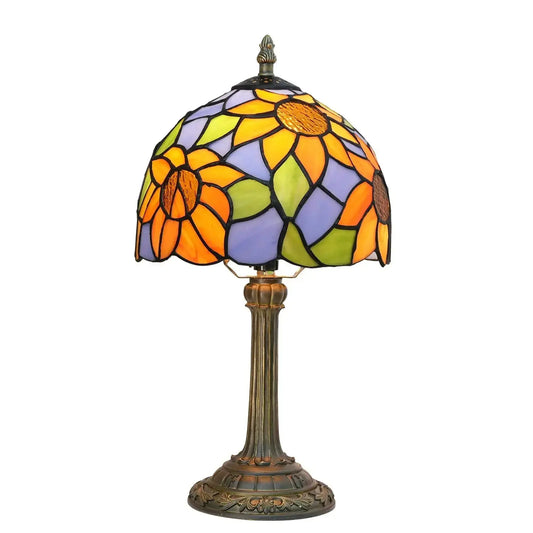 8inch Stained Glass Garden Lampshade Sunflower Tiffany Table Lamp Classical Tiffany Lamp