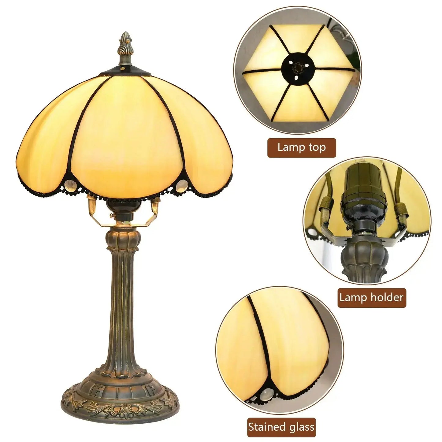 8inch Stained Glass Small Tiffany Table Lamps Bedside Light Classical Tiffany Lamp