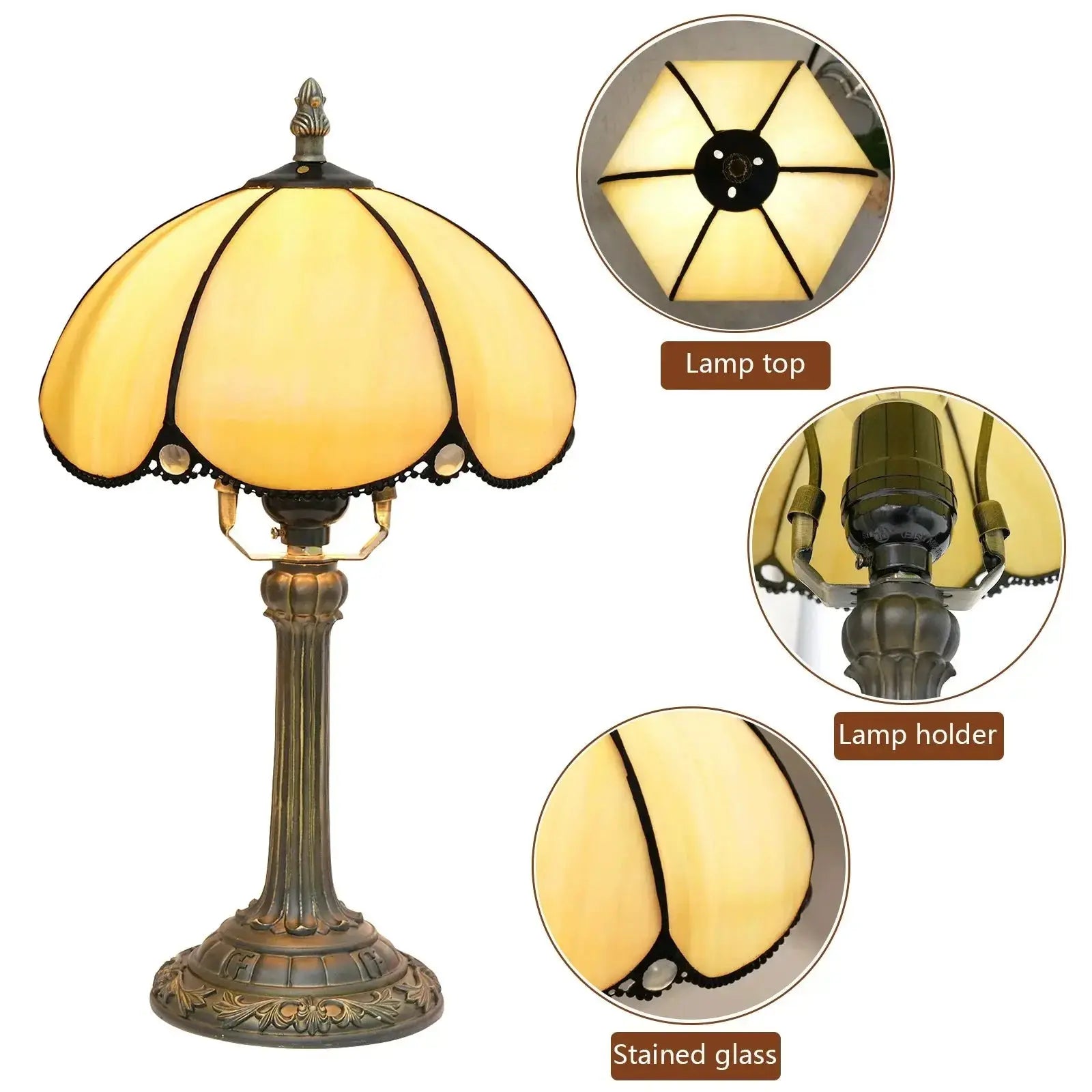 8inch Stained Glass Small Tiffany Table Lamps Bedside Light Classical Tiffany Lamp
