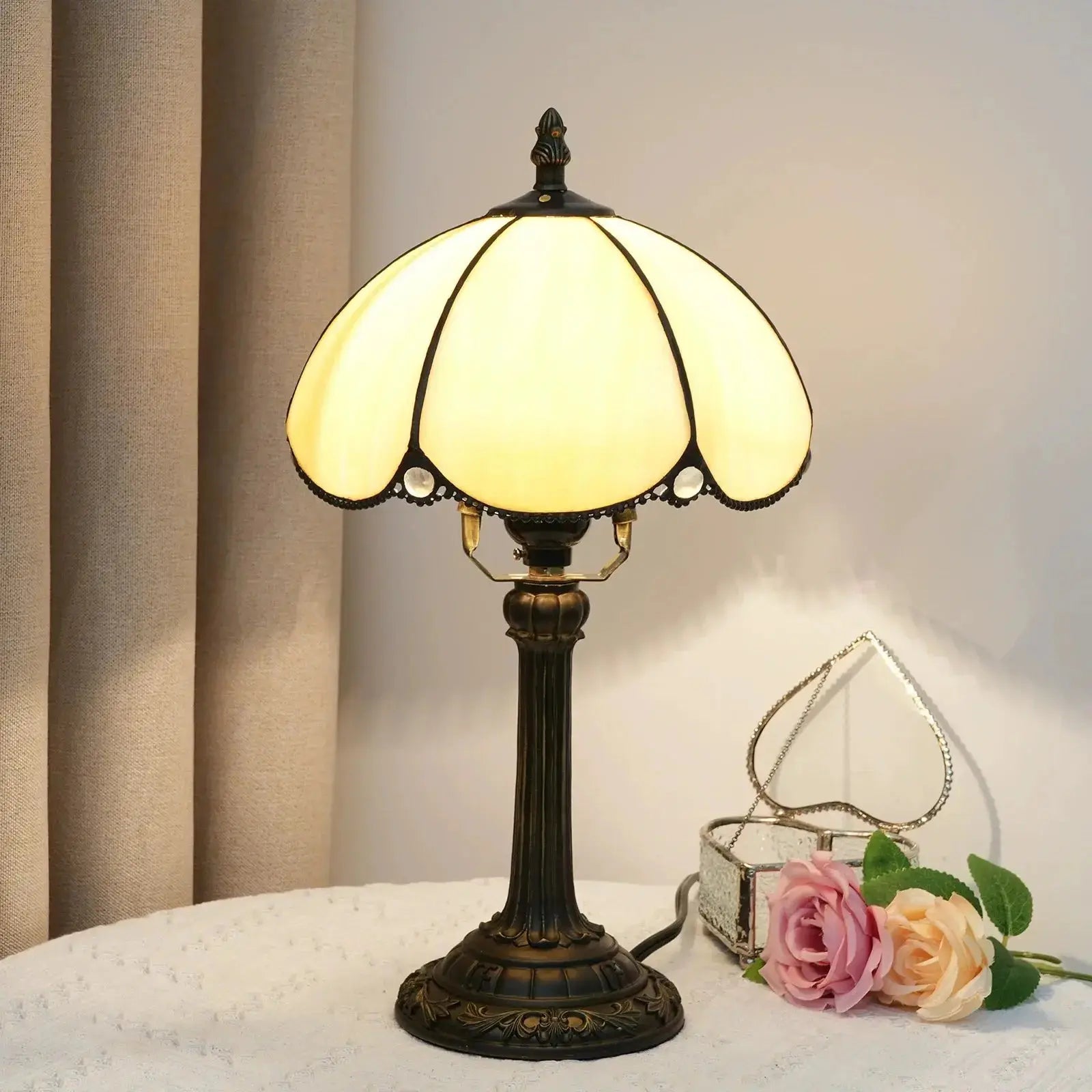 8inch Stained Glass Small Tiffany Table Lamps Bedside Light Classical Tiffany Lamp