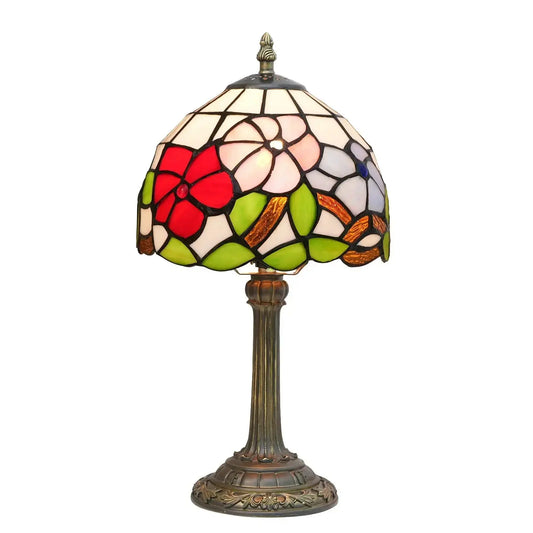 8inch Stained Glass Morning Glory Lampshade Bedside Light Small Tiffany Style Table Lamps Classical Tiffany Lamp