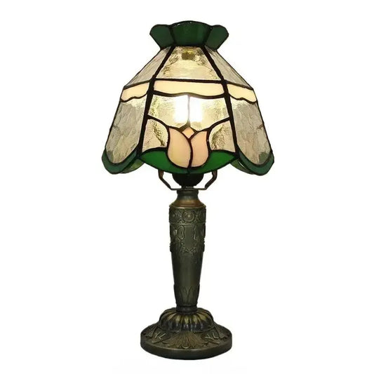 8inch Tiffany Lamp Desk Light with Stained Glass Rose Flower Lampshade Classical Tiffany Lamp