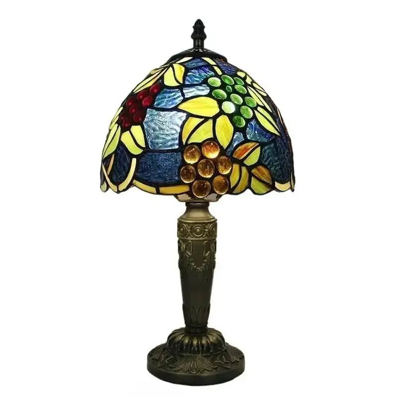 8inch Stained Glass Grapes Flower Lampshade Tiffany Inspired Table Lamps Classical Tiffany Lamp