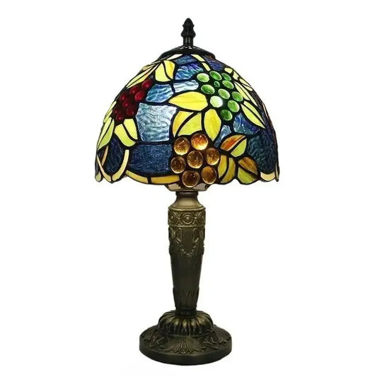 8inch Stained Glass Grapes Flower Lampshade Tiffany Inspired Table Lamps Classical Tiffany Lamp