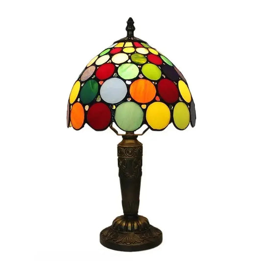 8inch Antique Stained Glass Table Lamp Pastoral Floral Lampshade Tiffany Desk Light Classical Tiffany Lamp