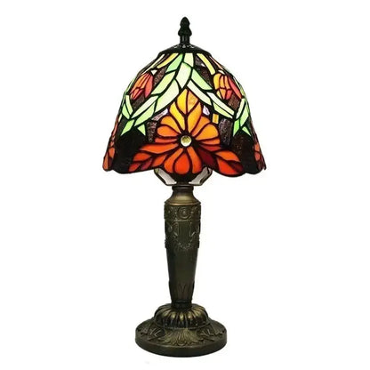 8inch Small Stained Glass Table Lamps Flower Floral Lampshade Tiffany Desk Light Classical Tiffany Lamp