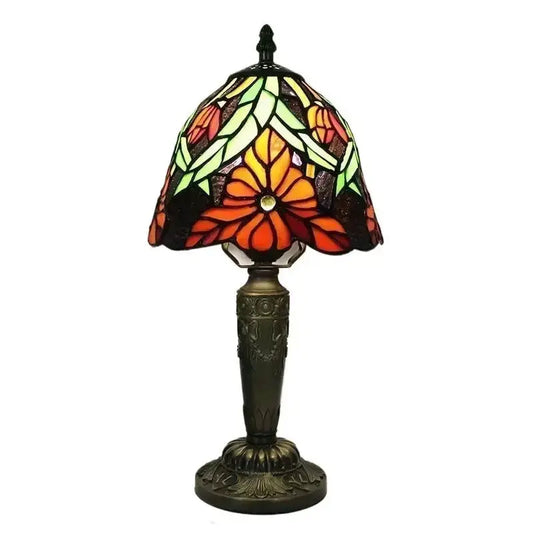 8inch Small Stained Glass Table Lamps Flower Floral Lampshade Tiffany Desk Light Classical Tiffany Lamp