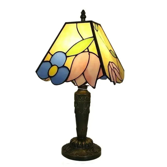 8inch Tiffany Style Table Lamps With Stained Glass Square Rose Lampshade Classical Tiffany Lamp