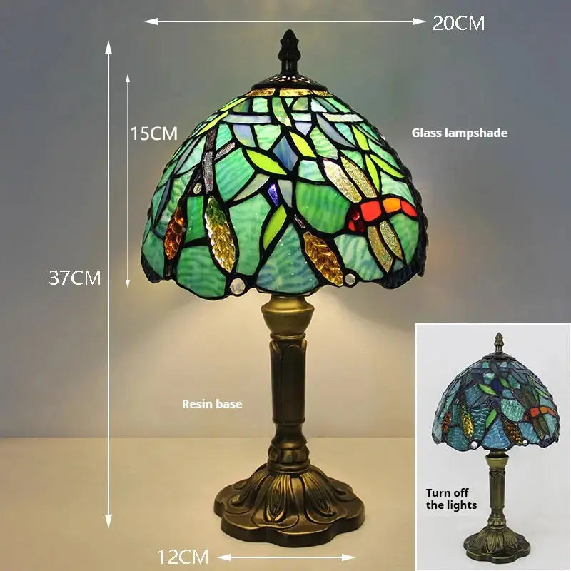 8inch Stained Glass Wheat Ear Lampshade Vintage Tiffany Dragonfly Lamp Classical Tiffany Lamp