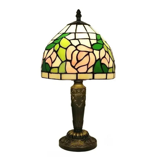 8inch Table Stained Glass Lamps Pink Flower Lampshade Tiffany Desk Light Classical Tiffany Lamp