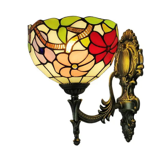 8inch Tiffany Outdoor Wall Lights Stained Glass Flowers Wall Lamps Classical Tiffany Lamp