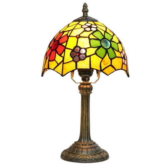 8inch Small Tiffany Table Lamps Stained Glass Cherry Blossom Beside Light Classical Tiffany Lamp