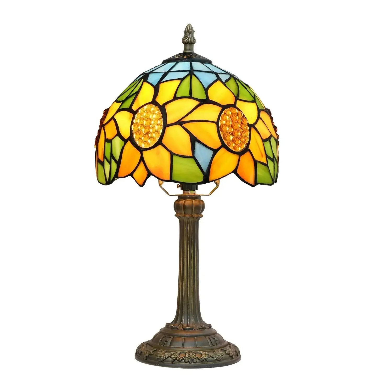 8inch Small Tiffany Table Lamps Stained Glass Garden Sunflower Bedside Light Classical Tiffany Lamp