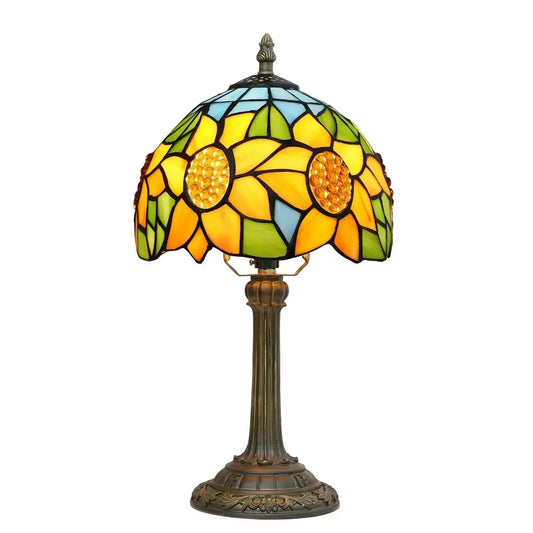 8inch Small Tiffany Table Lamps Stained Glass Garden Sunflower Bedside Light Classical Tiffany Lamp