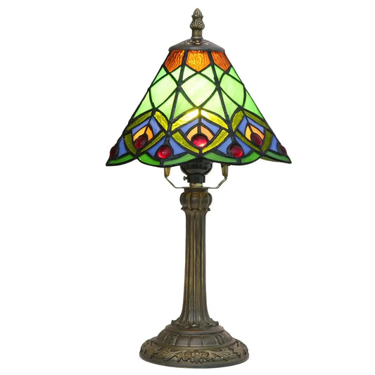 8inch Small Tiffany Table Lamps Stained Glass Green Beads Desk Light Classical Tiffany Lamp