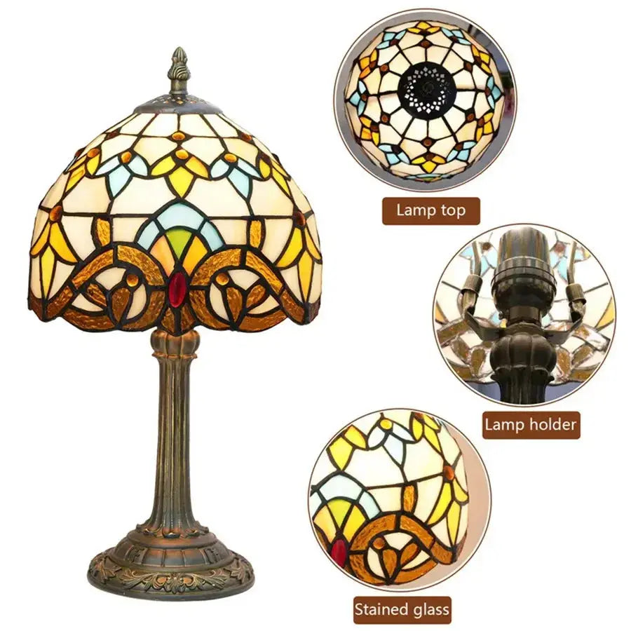 8inch Small Tiffany Table Lamps Stained Glass Baroque Desk Light Classical Tiffany Lamp