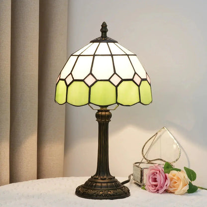 8inch Small Tiffany Table Lamps Stained Glass Green Bedside Desk Light Classical Tiffany Lamp