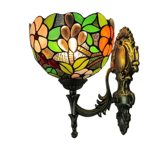 8inch Tiffany Tiffany Glass Wall Lights Stained Glass Grapes Floral Wall Sconce Classical Tiffany Lamp