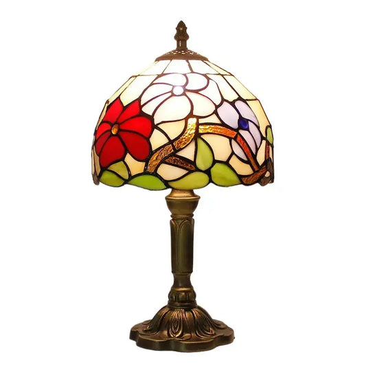 8inch Vintage Stained Glass Floral Lampshade Bedside Light Tiffany Style Table Lamps Classical Tiffany Lamp