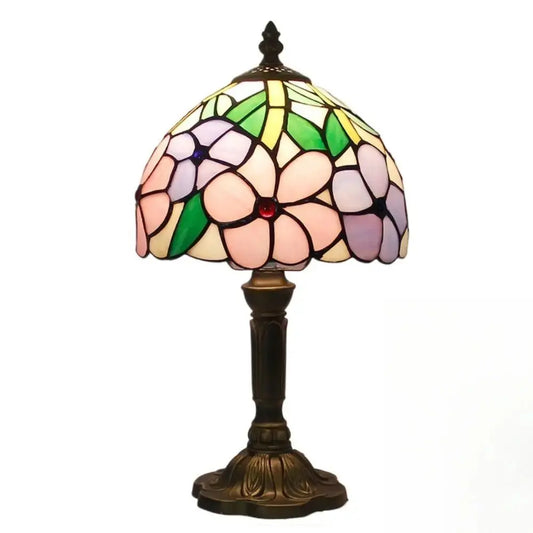 8inch Vintage Stained Glass Flowers Floral Lampshade Table Tiffany Style Lamps Classical Tiffany Lamp