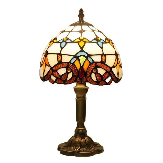 8inch Vintage Table Lamp Stained Glass Baroque Lampshade Tiffany Style Desk Lamp Classical Tiffany Lamp