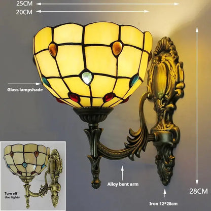 8inch Wall Lights Tiffany Stained Glass Baroque Lampshade Antique Sconce Classical Tiffany Lamp
