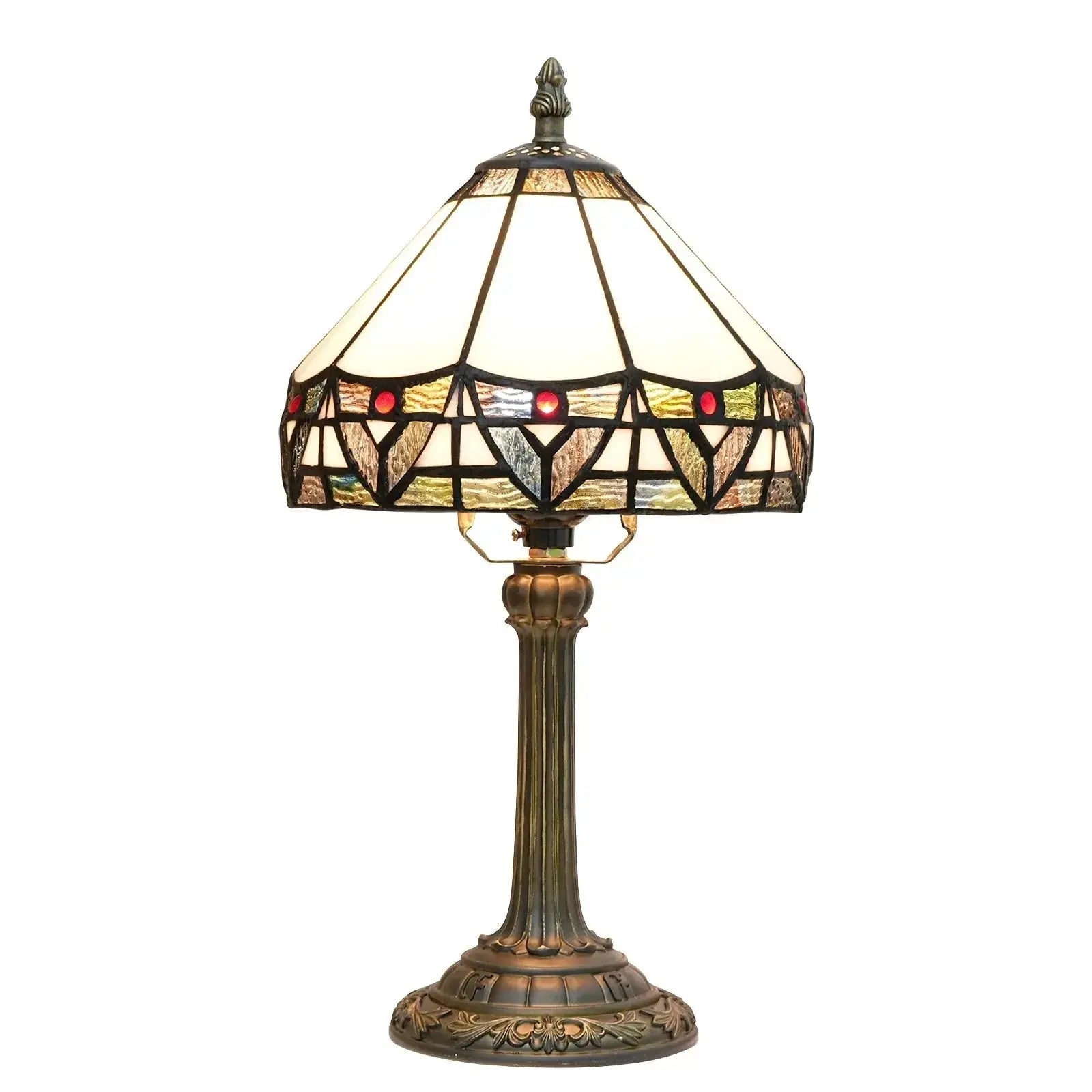 8inch White Tiffany Lamp Stained Glass Lampshade Vintage Table Lamp Classical Tiffany Lamp