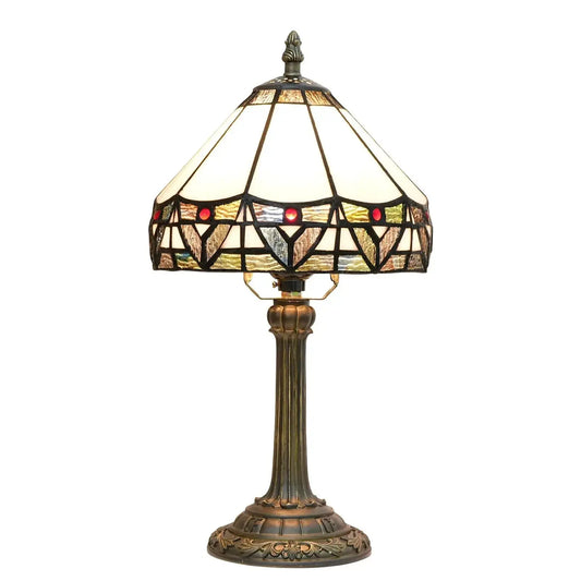 8inch White Tiffany Lamp Stained Glass Lampshade Vintage Table Lamp Classical Tiffany Lamp