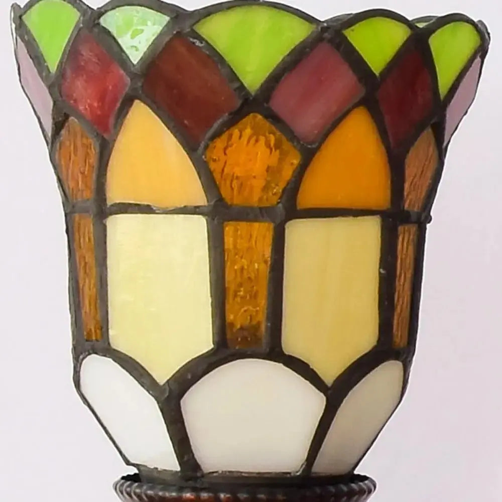 Antique Tiffany 3 Light Wall Sconce Stained Glass Floral Lampshade Wall Lamp Classical Tiffany Lamp
